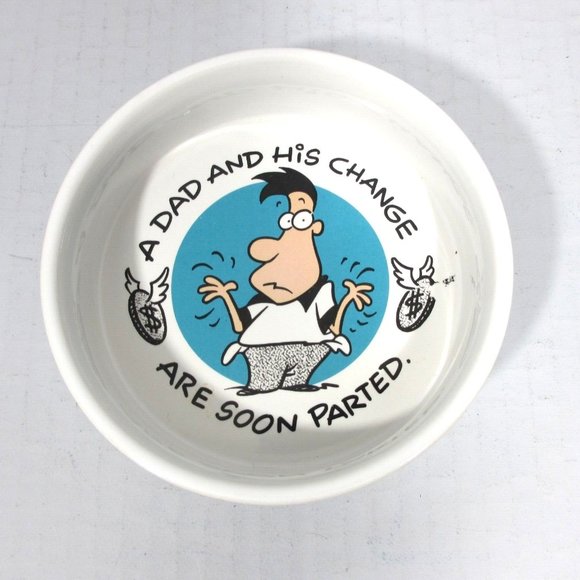 Change Dish Tray A Dad and His Change Are Soon Parted Gift Novelty Father Funny - Picture 1 of 4